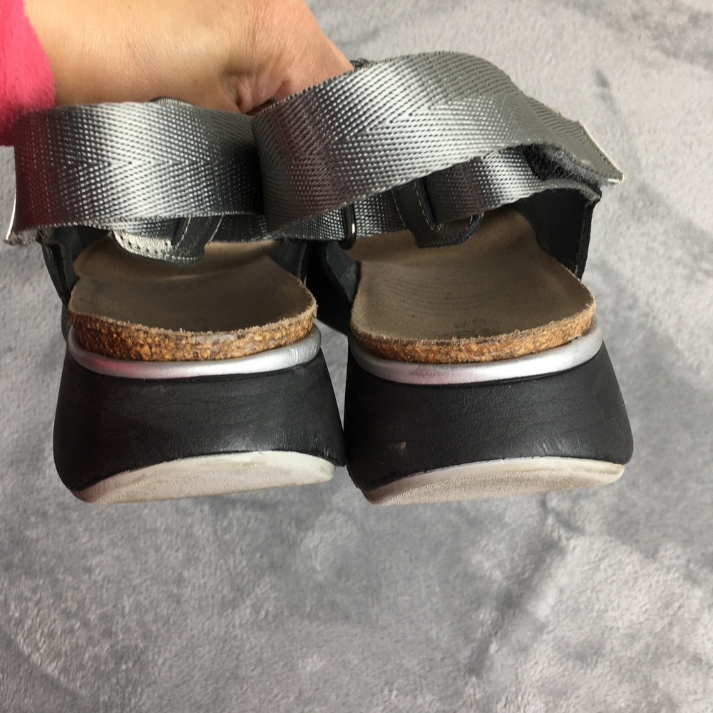 Naot Apollo Women 41 L10 Black Silver Metallic Leather Strappy Sport Sandals - Picture 10 of 16